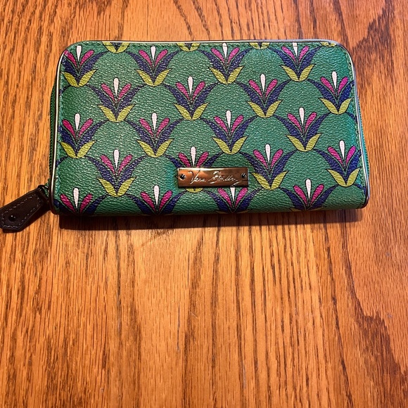 Vera Bradley Green and Pink Patterned Wallet - Picture 7 of 7